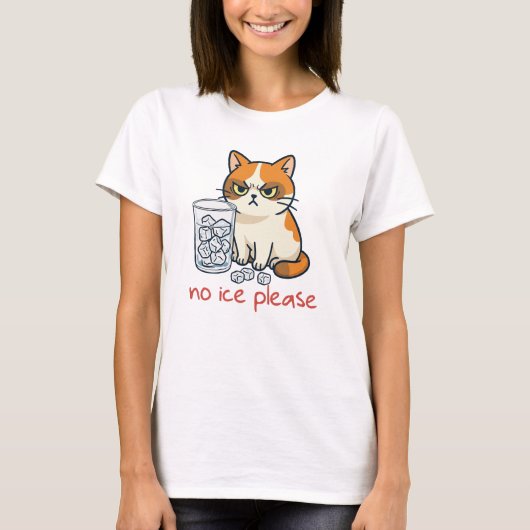 アイスは嫌だよ 面白い猫 vs アイス , 面白い猫, 私 tシャツ (正面)