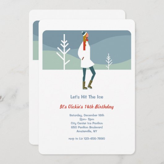 アイスへ行こう 招待状 (正面/裏面)