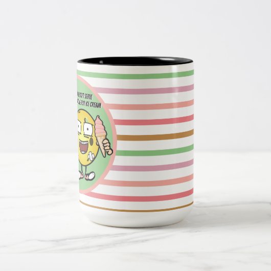 アイスもしクリームにソフトクリームを行くピクルボール ツートーンマグカップ (中央)