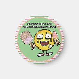 アイスもしクリームにソフトクリームを行くピクルボール マグネット