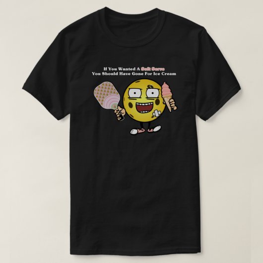 アイスもしクリームにソフトクリームを行くピクルボール Tシャツ (デザイン正面)