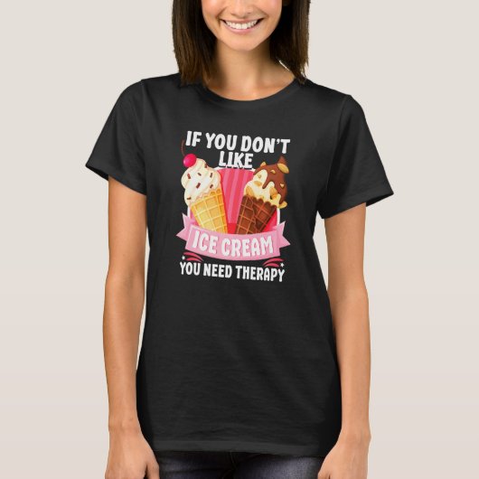 アイスもしクリームコーン嫌いアイス Tシャツ (正面)