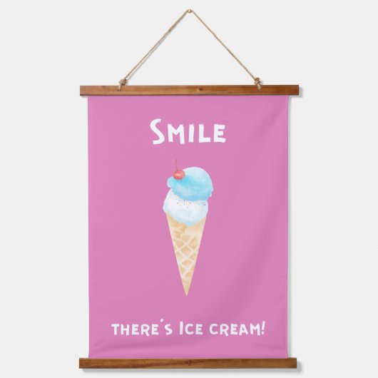 アイスやる気を起こさせるクリーム引用文集 吊り下げ型タペストリー (正面3)