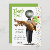 アイスをすくったようなサプライズ！ウェディングシャワーのお礼 サンキューカード (正面/裏面)