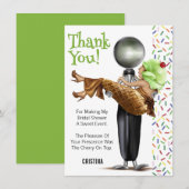 アイスをすくったウェディングシャワーのお礼 サンキューカード (正面/裏面)