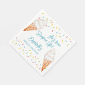 アイスをすくった ブライダルシャワーのパーソナライズ スタンダードランチョンナプキン (角)