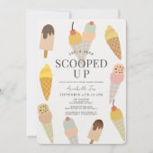 アイスをすくわれた ブライダルシャワー 招待状 (正面)