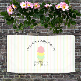 アイスをすくわれた ブライダルシャワー 横断幕