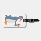 アイスをもったペンギンの荷物タグ ラゲッジタグ (正面横)