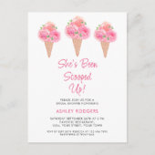 アイスをスクープされたブライダルシャワー インビテーションポストカード (正面)
