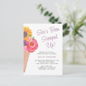アイスをスクープされたブライダルシャワー インビテーションポストカード (スタンド正面)