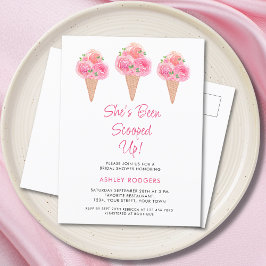 アイスをスクープされたブライダルシャワー インビテーションポストカード