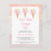 アイスをスクープされたブライダルシャワー インビテーションポストカード (正面)