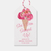 アイスをスクープされたブライダルシャワー ギフトタグ (正面)