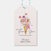 アイスをスクープされたブライダルシャワー ギフトタグ (正面)