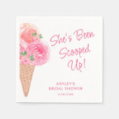 アイスをスクープされたブライダルシャワー スタンダードカクテルナプキン (正面)