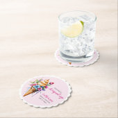 アイスをスクープされたブライダルシャワー ペーパーコースター (インサイチュ)