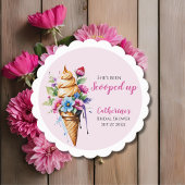 アイスをスクープされたブライダルシャワー ペーパーコースター