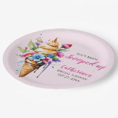 アイスをスクープされたブライダルシャワー ペーパープレート (アングル)