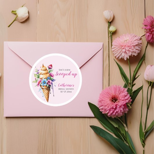 アイスをスクープされたブライダルシャワー ラウンドシール