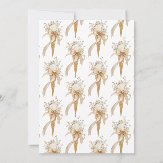 アイスをスクープされたブライダルシャワー 招待状 (裏面)