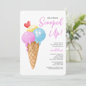 アイスをスクープされたブライダルシャワー 招待状 (スタンド正面)