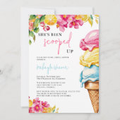 アイスをスクープされたブライダルシャワー 招待状 (正面)