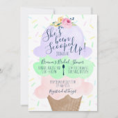 アイスをスクープされたブライダルシャワー 招待状 (正面)