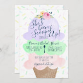 アイスをスクープされたブライダルシャワー 招待状 (正面/裏面)