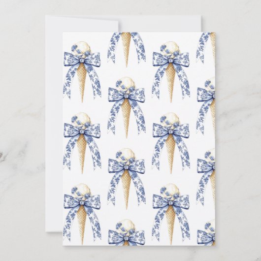 アイスをスクープされたブライダルシャワー 招待状 (裏面)