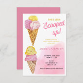 アイスをスクープされたブライダルシャワー 招待状 (正面/裏面)