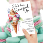 アイスをスクープされたブライダルシャワー 招待状