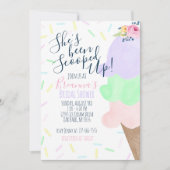 アイスをスクープされたブライダルシャワー 招待状 (正面)