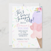 アイスをスクープされたブライダルシャワー 招待状 (正面)