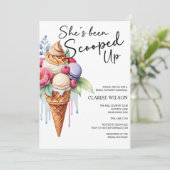 アイスをスクープされたブライダルシャワー 招待状 (スタンド正面)