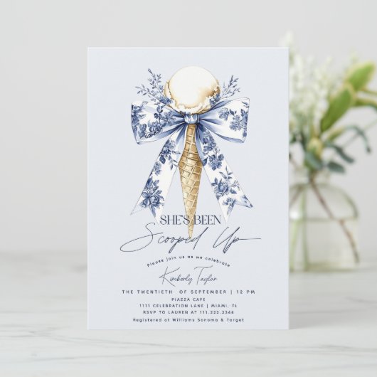 アイスをスクープされたブライダルシャワー 招待状 (スタンド正面)