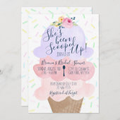 アイスをスクープされたブライダルシャワー 招待状 (正面/裏面)