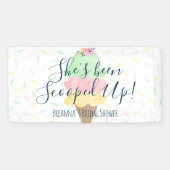 アイスをスクープされたブライダルシャワー 横断幕 (横)