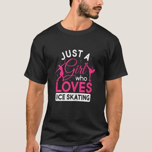 アイスを愛する女の子だけスケートで滑る姿スケートスカ Tシャツ (正面)