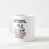 アイスを買うために走る面白いマグカップ コーヒーマグカップ (正面左)
