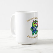 アイスを食べる面白いワニの夏のキャラクターデザイン コーヒーマグカップ (正面左)