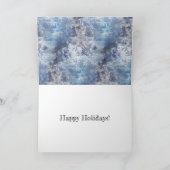 アイスアンドスノー テクスチャードブルー クリスマスパターン サンキューカード (内部)