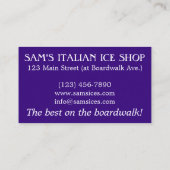 アイスイタリアンスノコーンかき氷食品スヌートーンビーチ 名刺 (裏面)