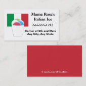 アイスイタリアンベンダーまたはショップの名刺 名刺 (正面/裏面)