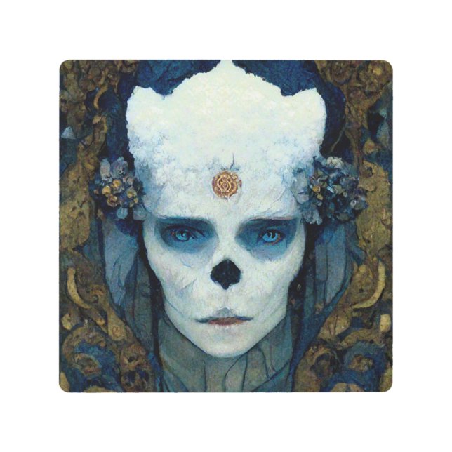 アイスウィッチファンタジーSFアート メタルプリント (正面)