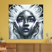 アイスウィンタースノークイーンメラニンプリンセスブラックガール キャンバスプリント (インサイチュ (リビング))