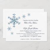 アイスウィンタースノーフレーク結婚式招待状 招待状 (正面/裏面)