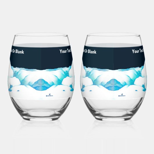 アイスウイスキーのグラスにホッキョクグマ ステムなしワイングラス (左)