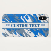 アイスウォーターブルー迷彩柄カスタム文字 Case-Mate iPhoneケース (裏面(横))