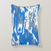 アイスウォーターブルー迷彩柄装飾用クッション アクセントクッション (正面(垂直))